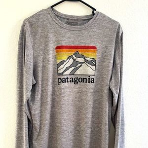 EUC Patagonia Capilene Daily Graphic Long Sleeve - Mens Med - Gray